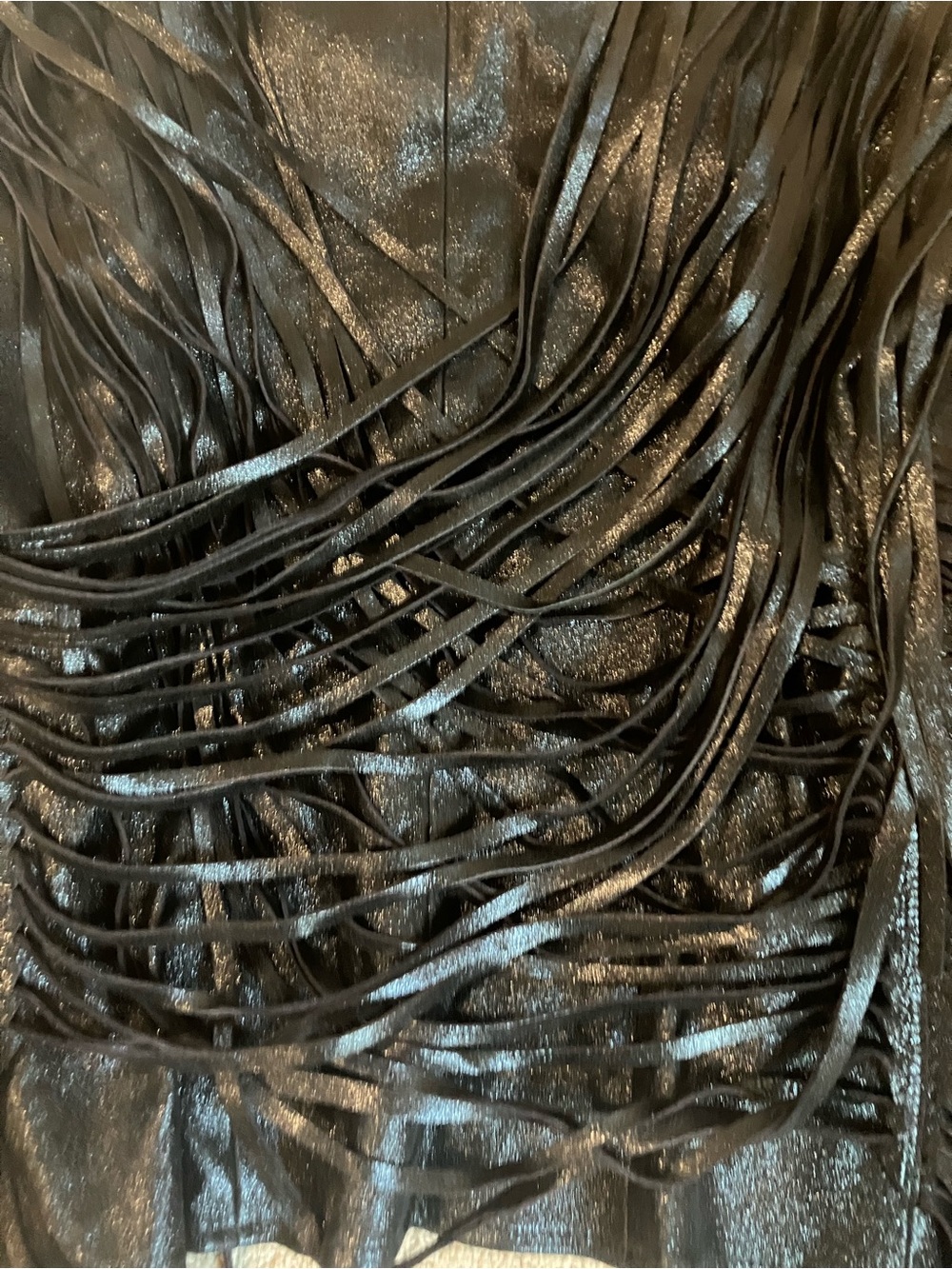 Nour Hammour Black Fringe Leather Jacket - Picture 10 of 10